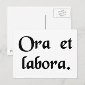 Carte Postale Priez et travaillez. (Devant / Derrière)