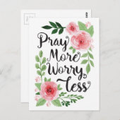 Carte Postale Priez Plus de souci Moins (Devant / Derrière)
