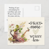 Carte Postale Priez Plus Inquiète Moins Inspirationnelle Citatio (Devant / Derrière)