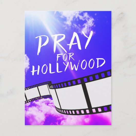 Carte Postale Priez pour Hollywood en violet céleste (Devant)