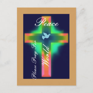 Carte Postale priez pour la paix mondiale