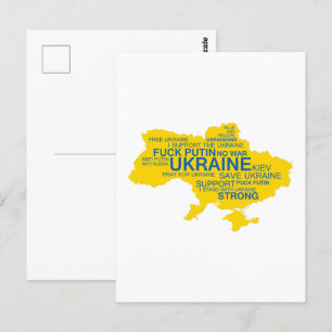 Carte Postale Priez pour l'Ukraine Je soutiens l'Ukraine For