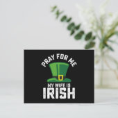 Carte Postale Priez pour moi Ma femme est la Saint Patrick irlan (Debout devant)