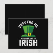 Carte Postale Priez pour moi Mon Mari est la Saint Patrick irlan (Devant / Derrière)