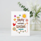 Carte Postale Priez Sans Cesser Bible Verse Art (Debout devant)
