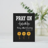 Carte Postale Priez sur la citation avec l'écriture (Debout devant)