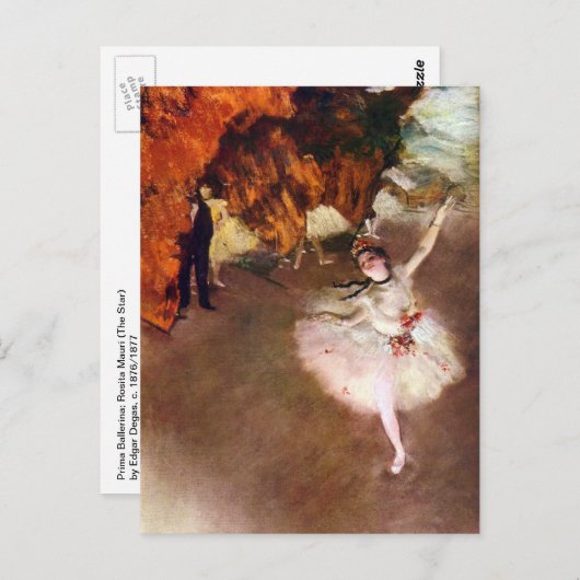 Carte Postale Prima Ballerina, Rosita Mauri par Edgar Degas (Devant / Derrière)