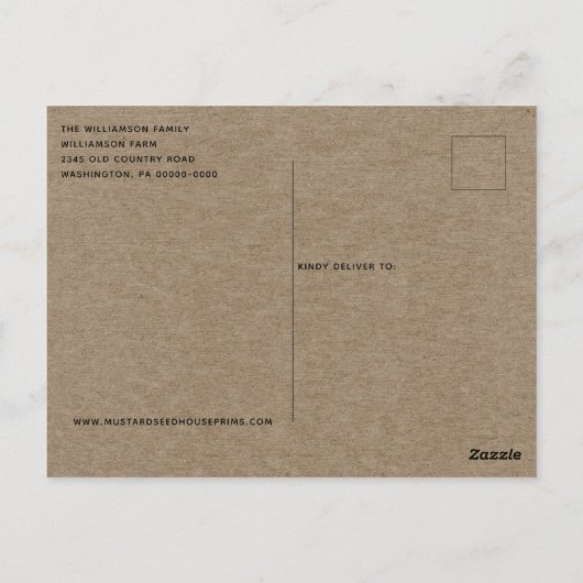 Carte postale Primitive Country Open House Holiday (Dos)