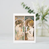 Carte Postale Primroses et plume, Mucha (Debout devant)