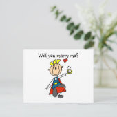 Carte Postale Prince Charming Voulez-Vous M'Épouser (Debout devant)