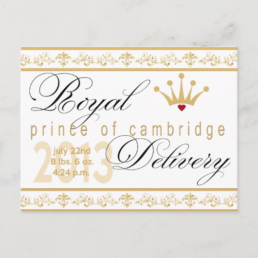 Carte postale Prince de Cambridge (Devant)