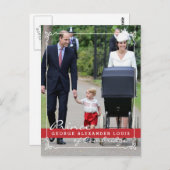 Carte Postale Prince George - Princesse Charlotte - William Kate (Devant / Derrière)