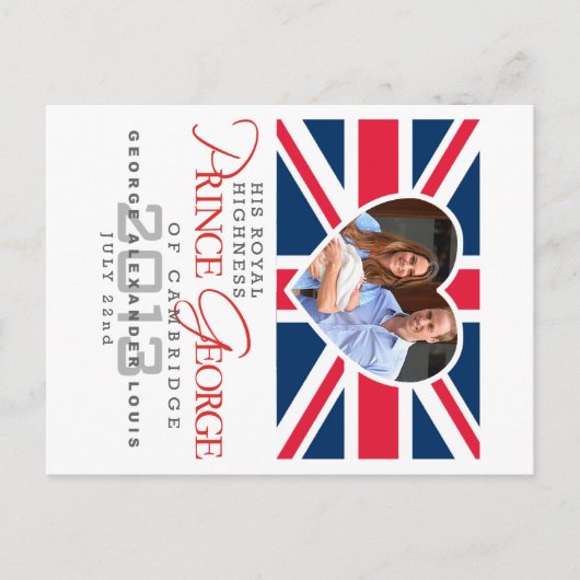 Carte Postale Prince George - William & Kate (Devant)