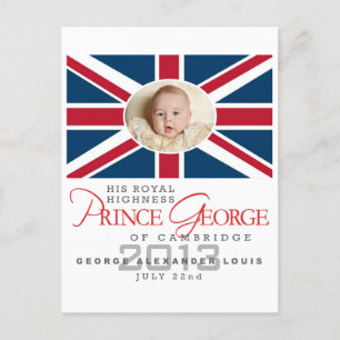 Carte Postale Prince George - William & Kate