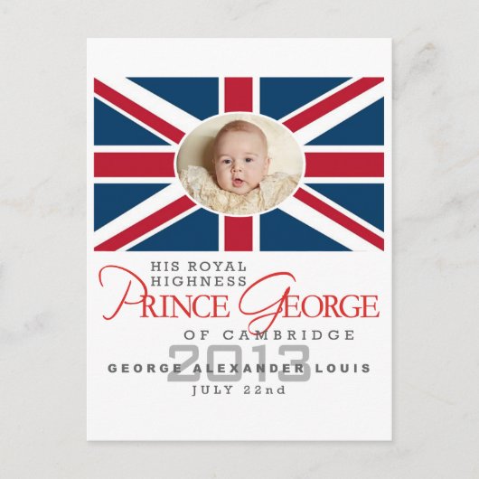 Carte Postale Prince George - William & Kate (Devant)