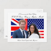 Carte Postale Prince royal Harry et Meghan Markle de mariage (Devant / Derrière)