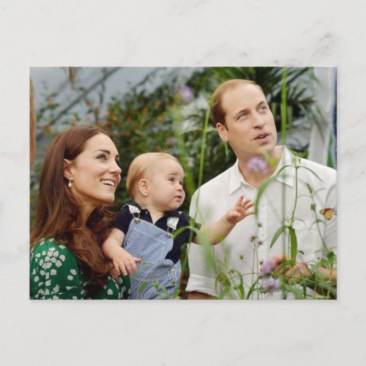 Carte Postale Prince William, Duchesse Catherine et Prince Georg (Devant)