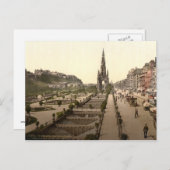 Carte Postale Princes Street, le château et Scott Monument (Devant / Derrière)