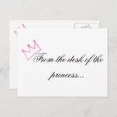 Carte postale Princess (Devant / Derrière)