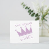 Carte Postale Princess Crown 3e Anniversaire Tshirts et cadeaux (Debout devant)