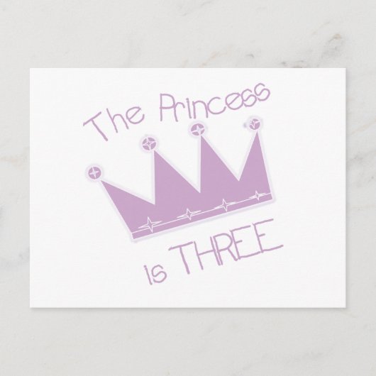 Carte Postale Princess Crown 3e Anniversaire Tshirts et cadeaux (Devant)