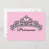Carte postale Princess Tiara (arrière - plan rose) (Devant / Derrière)