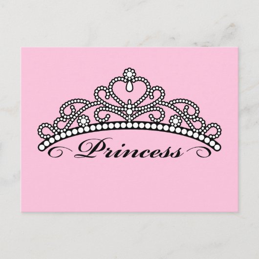 Carte postale Princess Tiara (arrière - plan rose) (Devant)