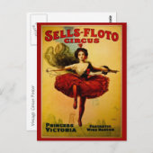 Carte Postale Princess Victoria Vintage Circus (Devant / Derrière)