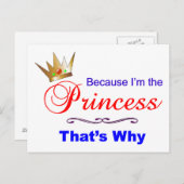 Carte Postale Princesse (Devant / Derrière)