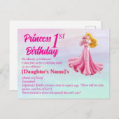 Carte Postale Princesse (Devant / Derrière)