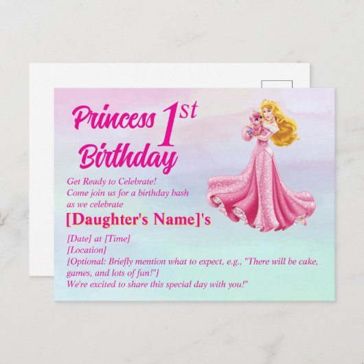 Carte Postale Princesse (Devant / Derrière)