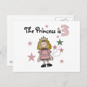 Carte Postale Princesse 3e Anniversaire Tshirts et cadeaux (Devant / Derrière)