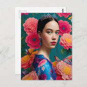 Carte Postale Princesse à la tiare bleue (Devant / Derrière)