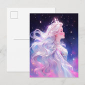 Carte Postale Princesse Anime Fille Fabriquée En Étoiles (Devant / Derrière)