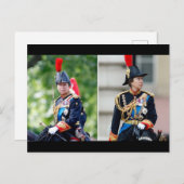 Carte Postale Princesse Anne en tant que régiment Colonel, Blues (Devant / Derrière)