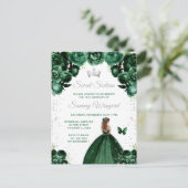 Carte Postale Princesse aux Cheveux Brun Vert Foncé Sweet Sixtee (Debout devant)