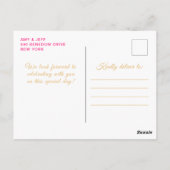 Carte Postale Princesse aux Cheveux Bruns Rose Chaud Sweet Sixte (Dos)