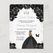 Carte Postale Princesse aux cheveux noirs et blonds Sweet Sixtee (Devant)