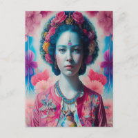 princesse aux fleurs bleues avec veste rose