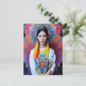 Carte Postale Princesse avec pull blanc (Debout devant)