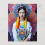 Carte Postale Princesse avec pull blanc (Devant)