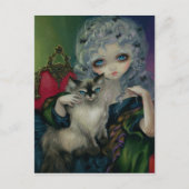 Carte postale "Princesse avec un chat Ragdoll" (Devant)