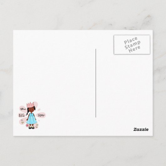 Carte Postale Princesse Big Soeur Africaine Américaine (Dos)