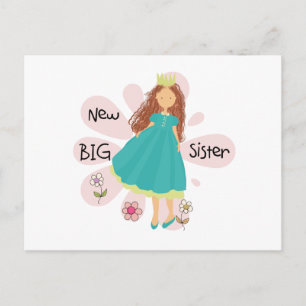 Carte Postale Princesse Big Soeur Cheveux Brown