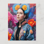 Carte Postale princesse branchée dans une veste (Devant)