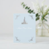 Carte Postale Princesse de conte de fée Silver & Blue Save the D (Debout devant)