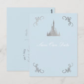 Carte Postale Princesse de conte de fée Silver & Blue Save the D (Devant / Derrière)