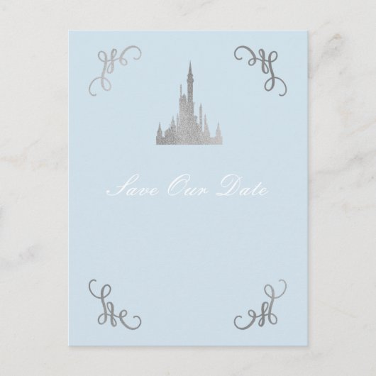 Carte Postale Princesse de conte de fée Silver & Blue Save the D (Devant)