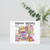 Carte Postale Princesse de fête 3e anniversaire Tshirts et cadea (Debout devant)