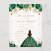 Carte Postale Princesse de Fleur Verte pour Quinceañera (Devant)
